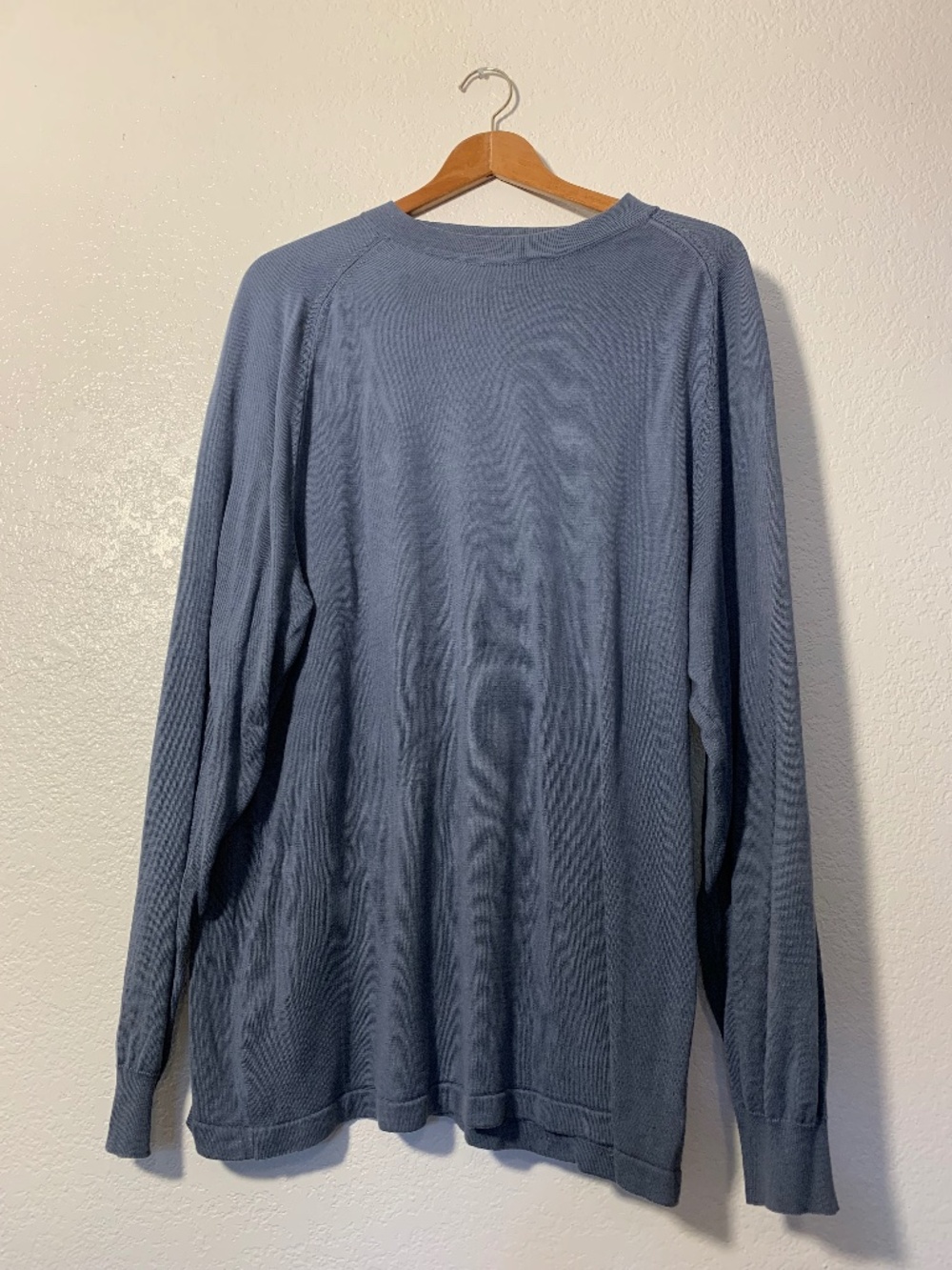 Anthology Men's Long-Sleeve 100% Silk Gray/Blue Pullover Sweater XL
